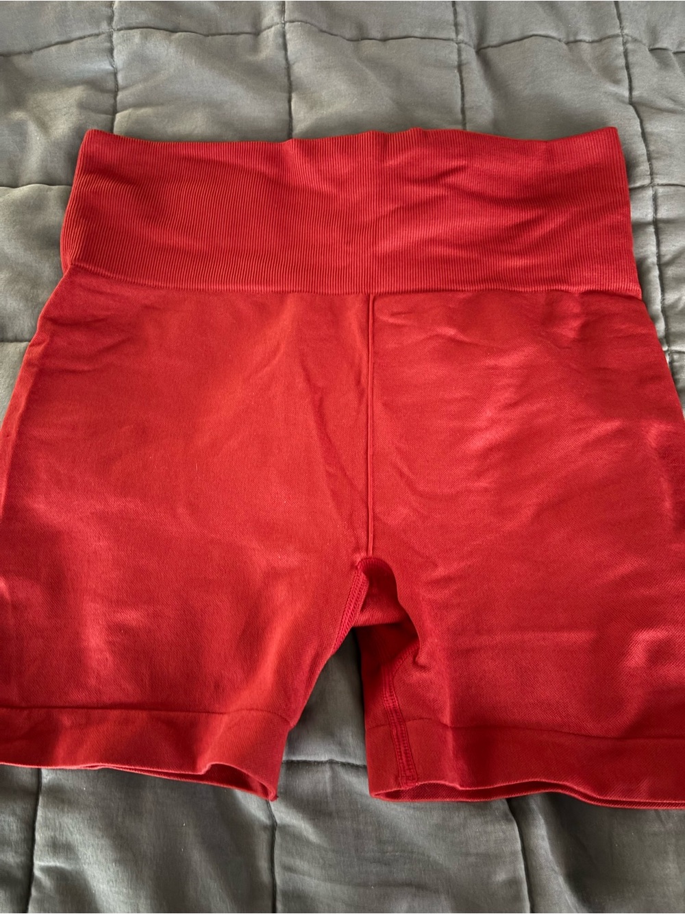 ZYIA Red High-Rise Bike Shorts
